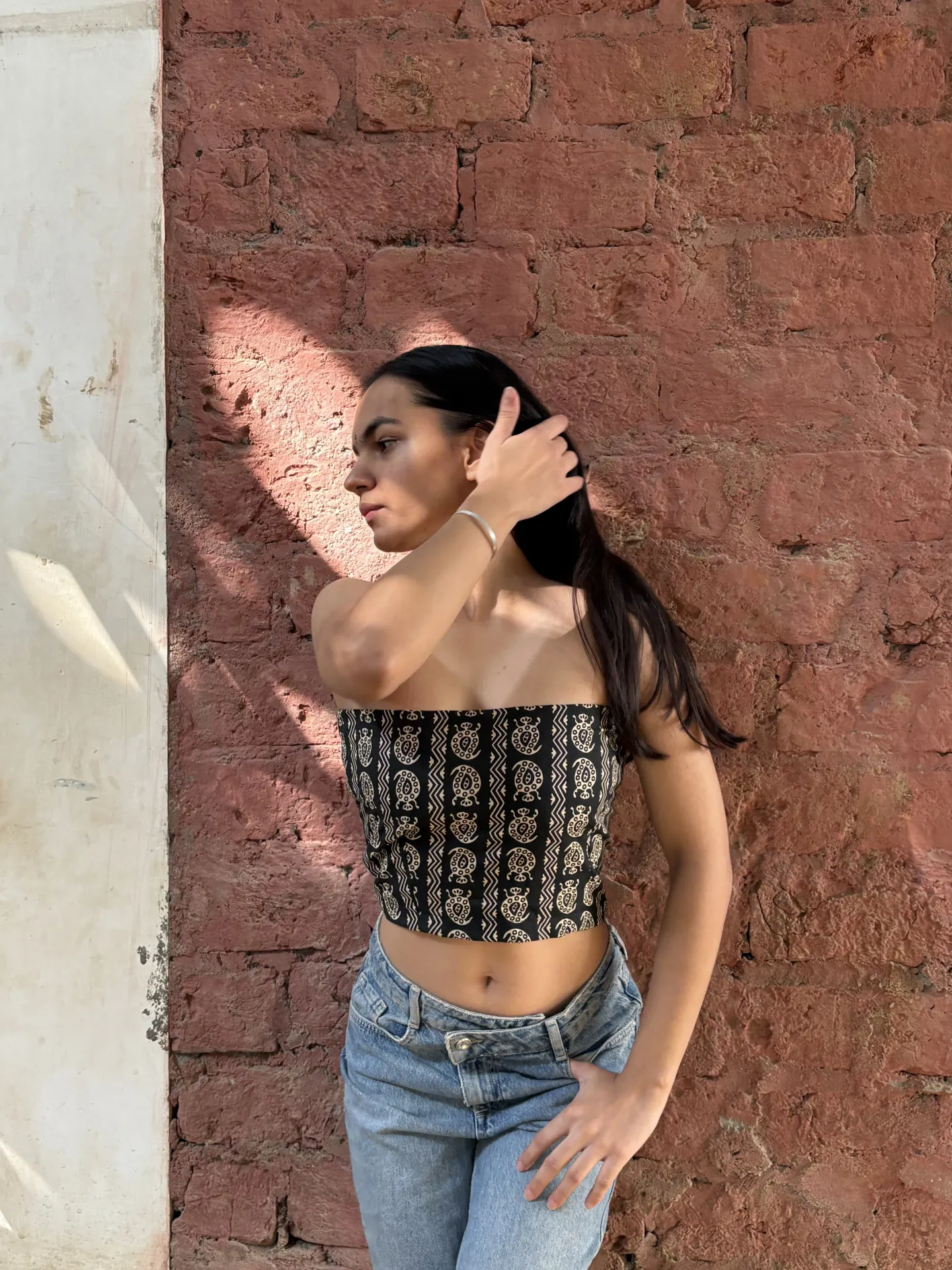Cotton crop top black