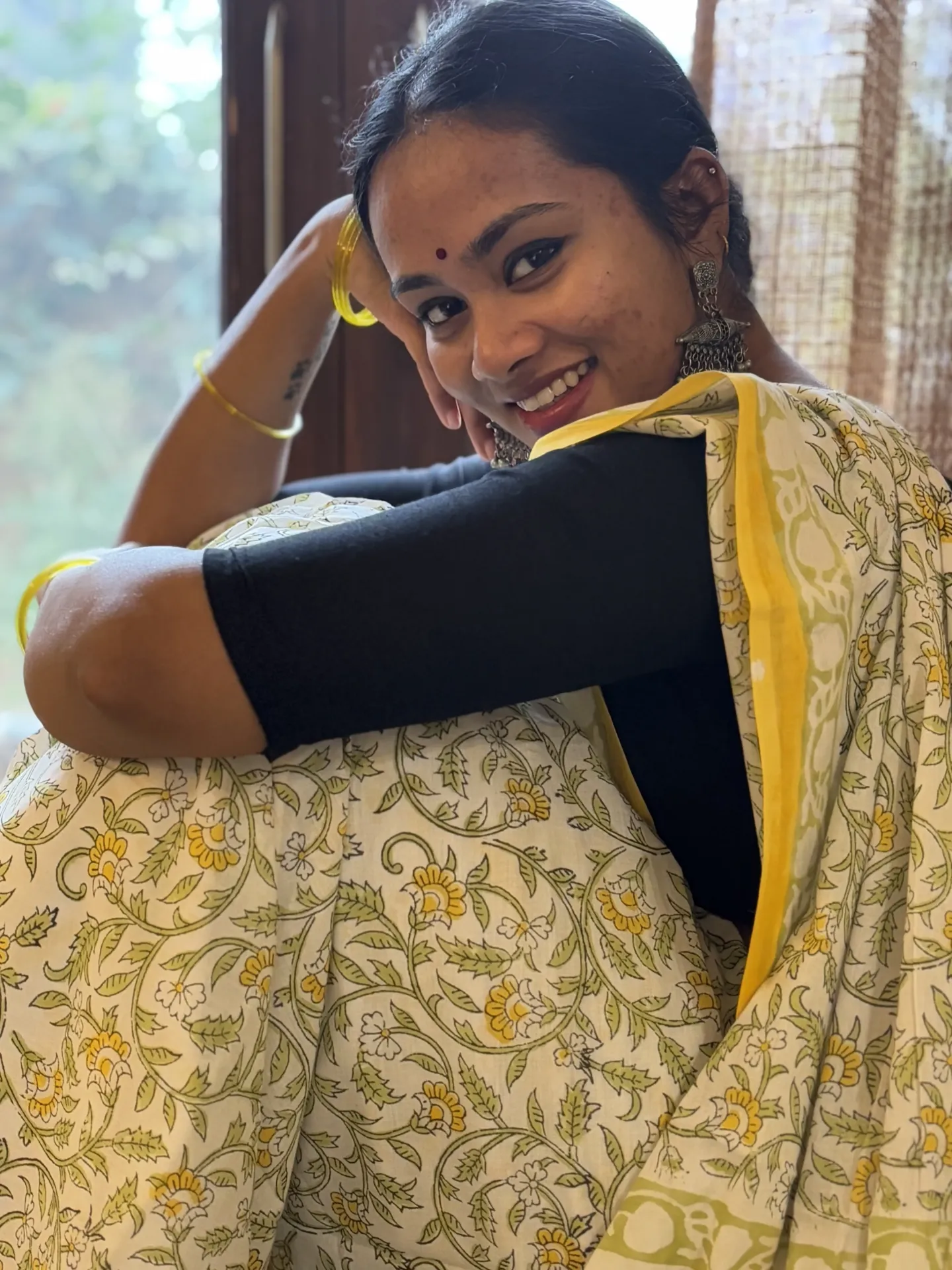 Mithra hand block Printed Pure cotton saree